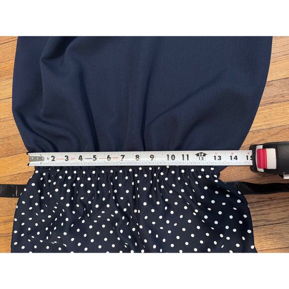 Vintage 1960 IGLWU made dress -Blue and White Polka Dot - Picture 13 of 15